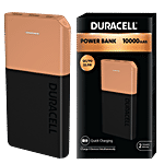 Duracell 10000 mAh Power Bank - With 1 Type C PD & 2 USB A Port, 22.5W Fast Charging Portable Charger, Charges 3 Devices Simultaneously 1 pc