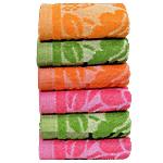 JBG Home Store Cotton Hand Towels - Floral Pattern, Multicolour 4 pcs