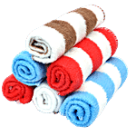 JBG Home Store Ultra Soft Absorbent Luxury Microfiber Face Towel - Stripes Pattern, 25 cm x 25 cm, Multicolour 6 pcs
