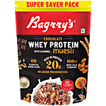 Bagrry's Whey Protein Muesli - Chocolate, 20 g+ Protein 750 g Pouch