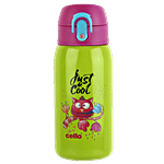 Cello Junior Stainless Steel Water Flask/Bottle - Double Walled, Vacuum Insulated, Green 375 ml