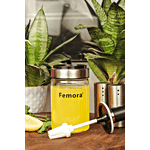 Femora Borosilicate Glass Jar With Brush - Clear Container 250 ml