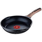 Bergner Ultimate ILag Marble Non-Stick Fry Pan / Frying Pan, 24 cm, Induction Base, Wooden Soft Touch Handle, Food Safe PFOA Free, Thickness 4.5mm, Grey 1.8 l