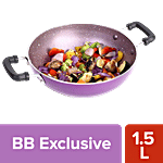 Wonderchef Non-Stick Kadai For Tadka, Small Portion Gravy - 16 cm, Venice, Purple, Serves 1-2 1.5 L