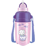 Milton Bottle - Kool Trendy 500 Plastic Insulated Water Bottle With Straw For Kids, Purple 370 ml