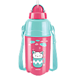 Milton Bottle - Kool Trendy 500 Plastic Insulated Water Bottle With Straw For Kids, Cherry Pink 370 ml 