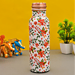 OGGN Flower Printed Copper Bottle 750 ml