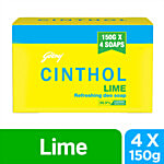 Cinthol Refreshing Lime Deo Bathing Soap 150 g (Pack of 4)