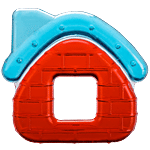 LuvLap Baby Water Filled Silicone Teether - Hut Shaped, Blue & Red 1 pc