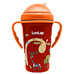 LuvLap Tiny Sippy Cup - With Silicone Straw, Flip Lid, 18M+, Orange 300 ml 