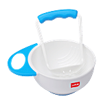 LuvLap Baby Food Masher Cum Feeding Bowl - White & Blue 1 pc