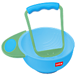 LuvLap Baby Food Masher Cum Feeding Bowl - Green & Blue 1 pc 
