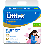 Little's Premium Baby Fluffy Soft Diaper Pants - Small, 4 To 8 kg 78 pcs 