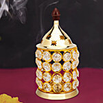 Prime-Metal Golden Brass Crystal Jyot - Small, With Borosilicate Glass 1 pc