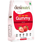 Desi Nutri Hair Skin Nails Gummy - Strawberry Flavour, With Biotin 30 pcs 