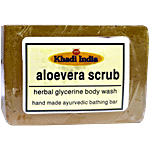 Khadi India Shri Manav Herbal Aloevera Scrub Glycerine Body Wash Bathing Bar 125 g
