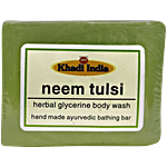 Khadi India Shri Manav Herbal Neem Tulsi Glycerine Body Wash Bathing Bar 125 g