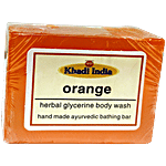 Khadi India Shri Manav Herbal Orange Glycerine Body Wash Bathing Bar 125 g