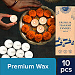 bb home Tealight Candles - White, Upto 2.5 Hour Burning Time 10 pcs