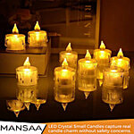 Mansaa Electronic LED Candle, Battery Operated - Yellow, Crystal Candle 6 pcs