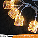 Mansaa Metal Big Lantern Decoration Light - 10 Big Lanterns, 2 Metre, Direct Plug 1 pc