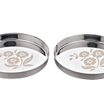 Kitchen Essentials Stainless Steel Gujarati Thali Set - 12, Laser Etching 2 pcs