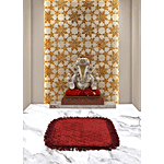 JBG Home Store Velvet Pooja/Meditation Mat - 51 x 51 cm, Maroon 1 pc