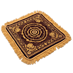 JBG Home Store Premium Velvet Pooja/Meditation Mat - 55 x 55 cm, Coffee Brown 1 pc
