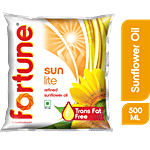 Fortune Sun Lite Refined Sunflower Oil 500 ml Pouch