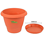Go Green Flowerpot Plate No 120 - Brown, 33.02 cm 1 pc