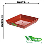 Go Green Garden Pot Plate No 120 - Brown, 26.03 cm Diametre 1 pc