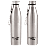Nelcon Stainless Steel Fridge Water Bottle - Ooze 1 L (Pack of 2)