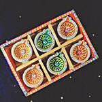 House of Festivals Mitti Ke Diye/ Clay Lamp Deepak - Assorted Colour, Handiwork 12 pcs