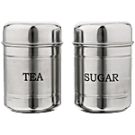 Kitchen Essentials Tea Sugar Condiment Steel Container/Canister Set 600 ml (Set of 2)