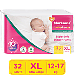Morisons Baby Dreams Super Soft Baby Diaper Pants - XL, 12-17 kg 32 pcs