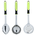 Anjali Olive Serving Ladles - Frying Ladle, Serving Spoon, Curry Ladle 3 pcs