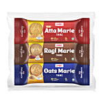 Unibic Assorted Marie Thinz - Oats, Ragi, Atta 312 g (3 packs x 104 g each)