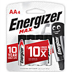 Energizer Max Alkaline Battery - AA, 1.5 V 4 pcs 