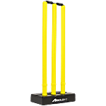 Boldfit Cricket Stumps With Stand & Bails, Plastic Wickets - Fluorescent Green 620 g 