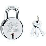 Link Locks Round 50 mm 6 Brass LVR Double Locking - With 3 Keys 163 g