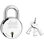 Link Locks Round 65 mm Double Locking Padlock - With 3 Keys 349 g