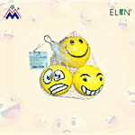 Elan Emoji Balls In Net Packaging - Yellow, 6+ Years, High Grade PU 3 pcs