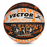 Vector X Power Basketball - Black, White & Orange, Size 7 1 pc