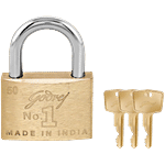 Godrej Locks Padlock With 3 Keys - Brass Finish 1 pc