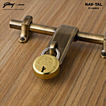 Godrej Locks Navtal 5 Levers Brass Padlock With 3 Keys 1 pc