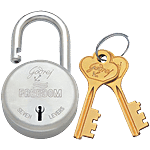 Godrej Locks Freedom Carton 7 Levers 2 Keys Padlock 7665 Silver, Painted Finish 1 pc