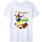 Brodees Lohri Theme T-Shirt Printed Quote - Round Neck, white 1 pc (Size - XL)