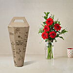 The Floral Portrait 5 Gerberas Bouquet - Red 1 pc