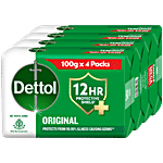 Dettol Original Bathing Soap Bar With 12 Hr Germ Protection 400 g (4x100 g)