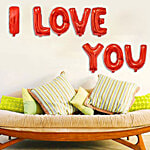 Creative Space I Love You Foil Balloon Alphabet Letter Shaped, 15 x 1 x 10 cm 1 pc